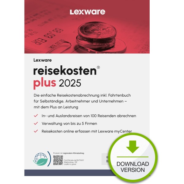 LEXWARE ESD reisekosten plus 2025 unbegrenzte Laufzeit Download 08836-2040