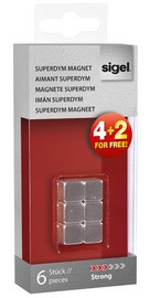 sigel Neodym-Design-Magnete Cube "Strong" C5, 6er Set