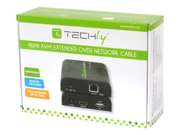 TECHLY HDMI KVM Extender über Netzwerkkabel, 120m IDATA-HDMI-KVM2