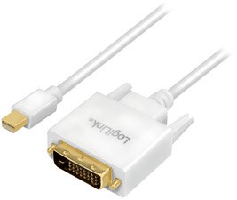 LogiLink Mini DisplayPort - DVI Adapterkabel, weiß, 3,0 m