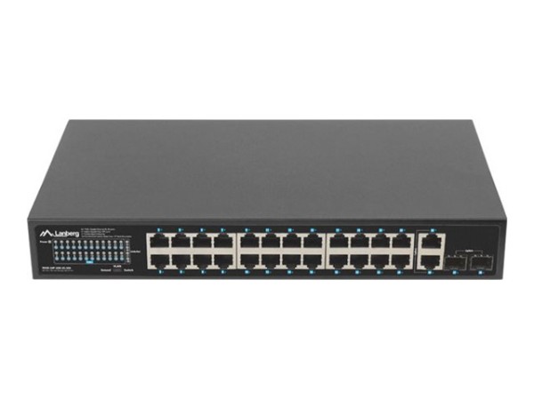 LANBERG Switch 24X 1GB DSP+/2X GB 2X SFP Rack 19" Gigabit Et RSGE-24P-2GE-2S-360