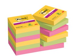 Post-it Haftnotizen Super Sticky Notes, 76 x 76 mm, Carnival