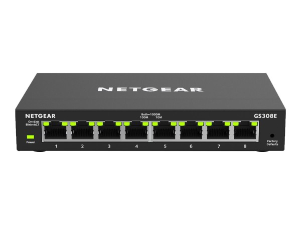 NETGEAR 8-Port Gigabit Ethernet Smart Managed Plus Switch für SMB Metallgeh GS308E-100PES