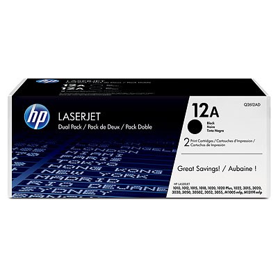 HP 12A 2er Pack Schwarz LaserJet Tonerpatrone (Q2612AD) Q2612AD