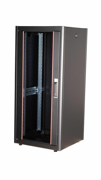 EQUIP Serverschrank 19" 26U 600x600mm Glastür schwarz EBF-26-6060-B-BAAA