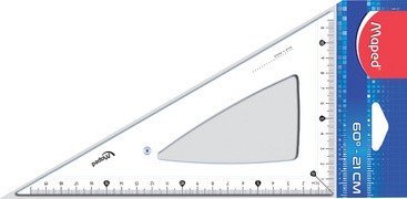 Maped Zeichendreieck Cristal 45 Grad, Hypotenuse: 210 mm