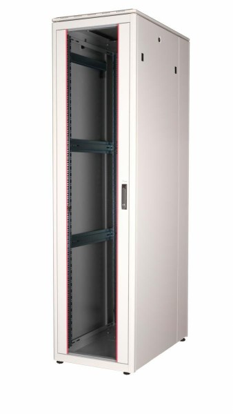 EQUIP Serverschrank 19" 47U 600x1000mm Glastür grau EDF-47-6010-G-BIAA