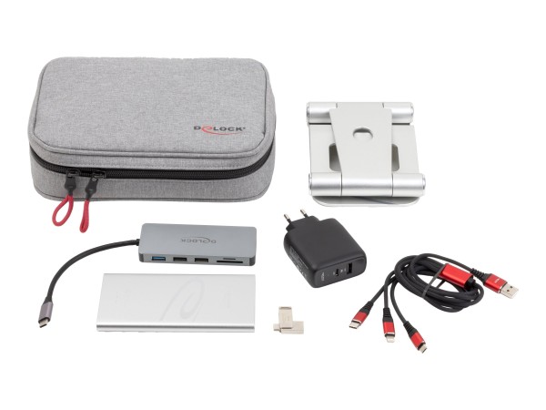 DELOCK Travel Kit V Tablet Edition - Dockingstation/Powerbank /3in1 Ladekab 18440