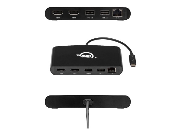 OWC 5 Port Thunderbolt 3 min-Dock 2 x HDMI features 2 HDMI 4K60 USB 3 2 1GB OWCTB3MDK5P