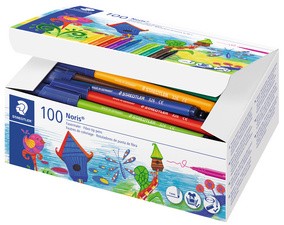 STAEDTLER Fasermaler Noris, 100er Schulbox