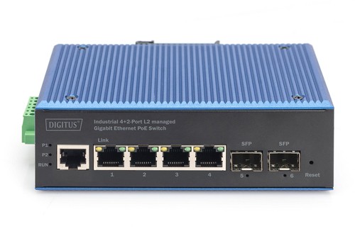 DIGITUS Switch 4+2-Port L2 managed Gigabit Ethernet PoE DN-651155