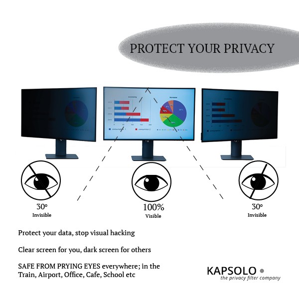 KAPSOLO 2-Way Plug In Privacy Screen for 68,58cm (27") Wide 16:9, KAP11019 KAP11019