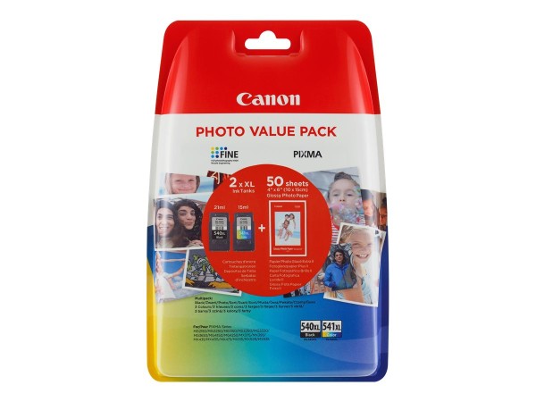 CANON PG 540 XL/CL 541XL Photo Value Pack 2er Pack Schwarz, Farbe (Cyan, Ma 5222B013