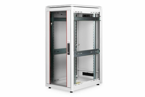 EQUIP Serverschrank 19" 26U 600x800mm Glastür grau EDF-26-6080-G-BIAA