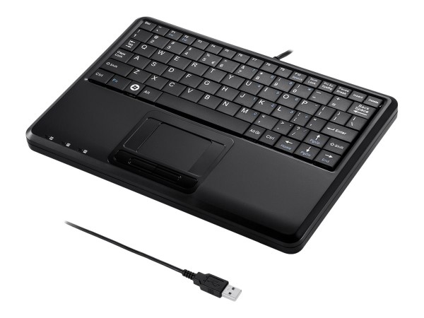 PERIXX Tastatur, PERIBOARD-510 H PLUS, USB, Super Mini Touchpad Keyboard, m PERIBOARD-510 H PLUS UK