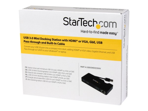 STARTECH.COM USB 3.0 Universal Laptop Mini Dockingstation mit HDMI oder VGA USB3SMDOCKHV