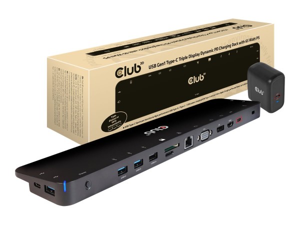 CLUB3D ChargingDock USB-C 3.2 ->7xUSB/DP/HDMI/LAN/Audio 65W retail CSV-1564W65