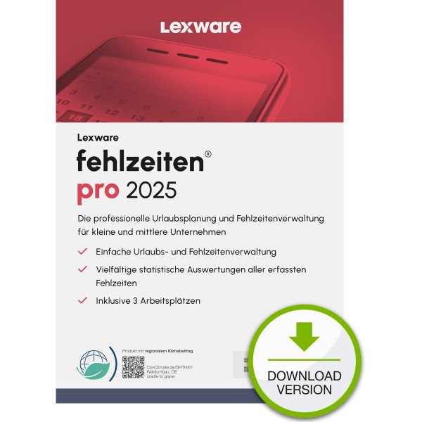 LEXWARE ESD fehlzeiten pro 2025 unbegrenzte Laufzeit Download 09174-2038