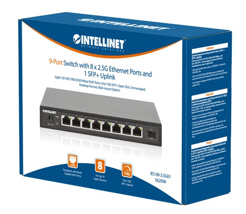 INTELLINET 8-Port 2,5G Switch 8xRJ45 1xSFP+ 562096