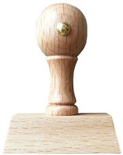 Schmorrde Holzstempel 1-zeilig, mit Kugelgriff