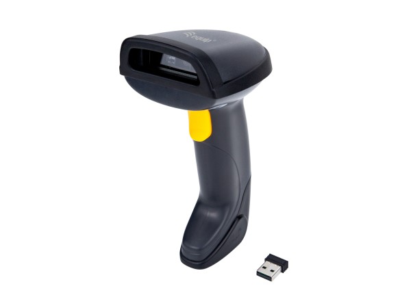 EQUIP Barcode Handscanner 2D Laser mit Halterung 2.4GHz sw 351029