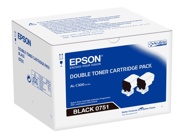 EPSON 2er Pack Schwarz Tonerpatrone C13S050751