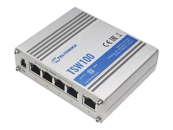 TELTONIKA TSW100 Industrial GSwitch 4x PoE+ (120W) TSW100