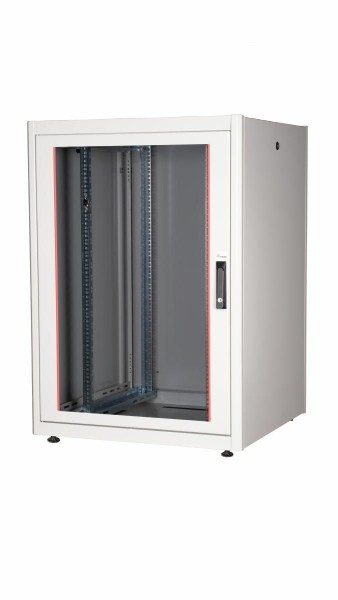 EQUIP Serverschrank 19" 22U 800x800mm Glastür grau EBF-22-8080-G-BAAA