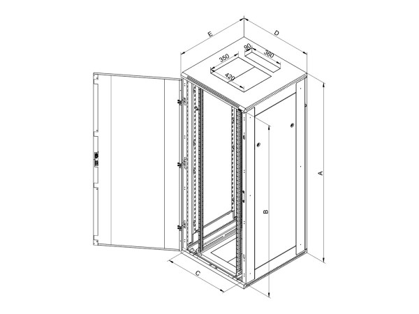 TRITON 19" Netzwerkschrank RMA, 22 HE, 800 x 800 mm, lichtgrau RAL 7035 RMA-22-A88-CAX-N1