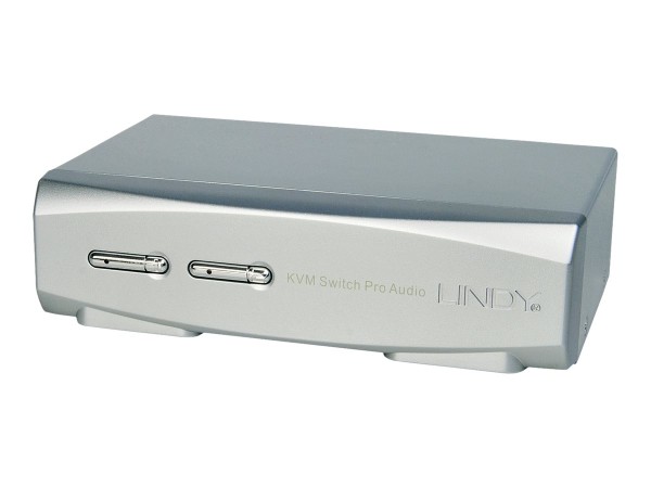 LINDY KVM Switch 2 Port Displayport 1.2 USB 2.0 Audio Switch Pro 39304