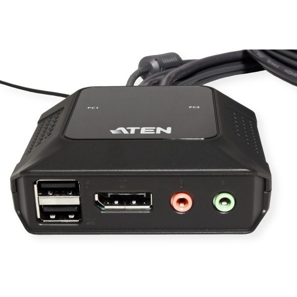 ATEN ATEN CS52DP 2-Port USB-C DP Hybrid Kabel KVM Switch