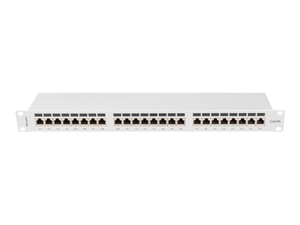 LANBERG Patchpanel 24-Port 1U 19" Cat. 6A FTP geschirmt grau PPSA-1024-S