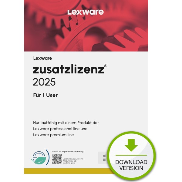 LEXWARE ESD zusatzlizenz 2025 für 1 User unbegrenzte Laufzeit Download 09198-2018