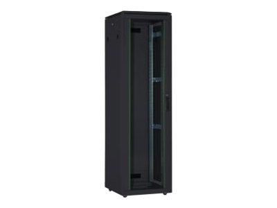 DIGITUS 42HE Unique Netzwerkschrank 600x800mm Glastür Schwarz DN-19 42U-6/8-B-1